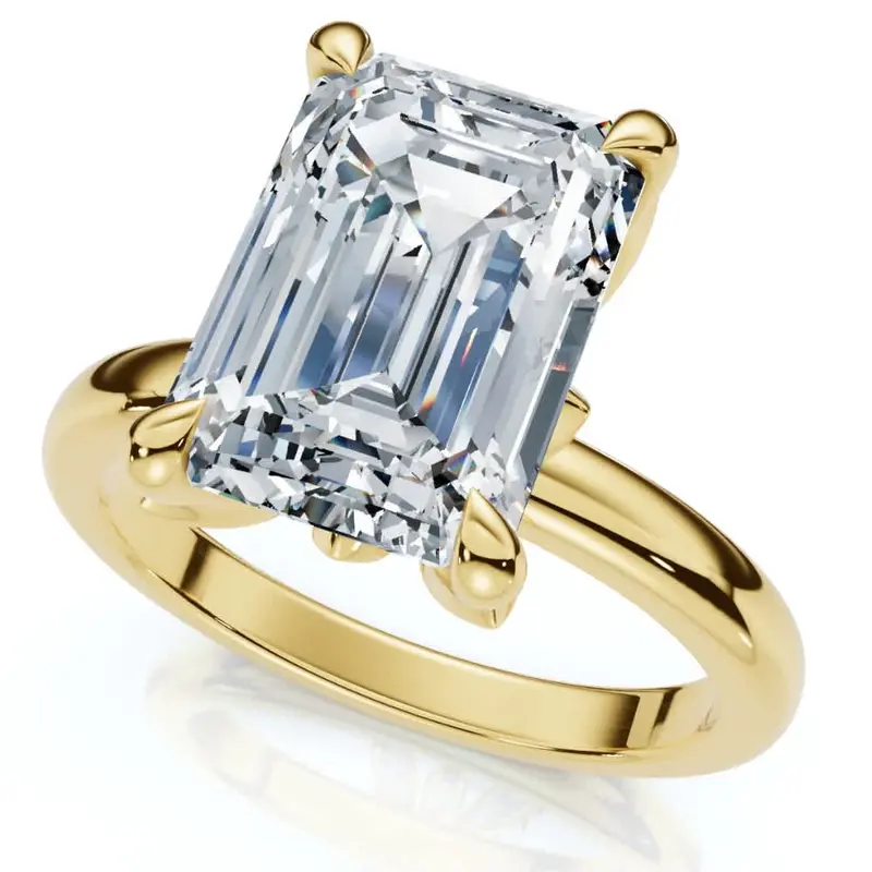 2.05Ct Emerald Cut Certified Diamond Hidden Petal Engagement Ring Gold Lab Grown 1