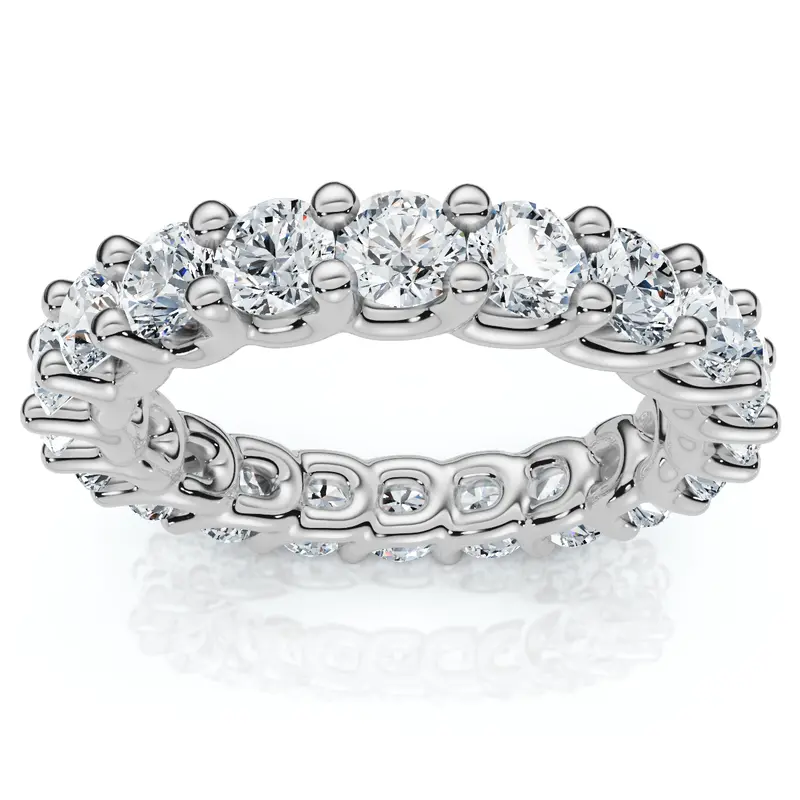 2 1/2 Carat U Prong Diamond Eternity Ring 14K White Gold Lab Grown Size Selectable 1
