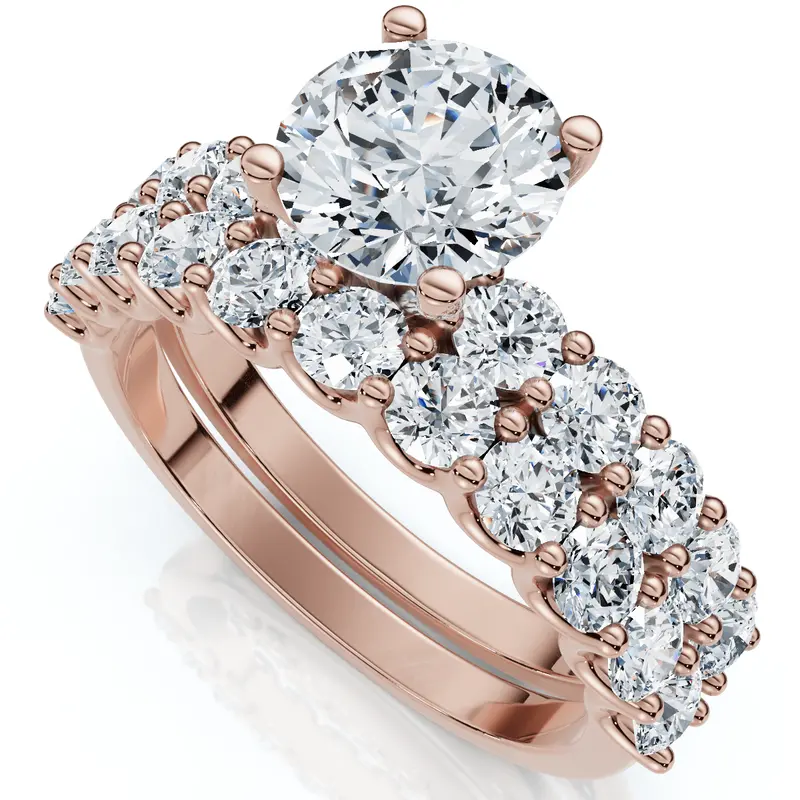 2 1/2Ct Celeste Diamond Engagement Ring Set 10K Gold Lab Grown 1