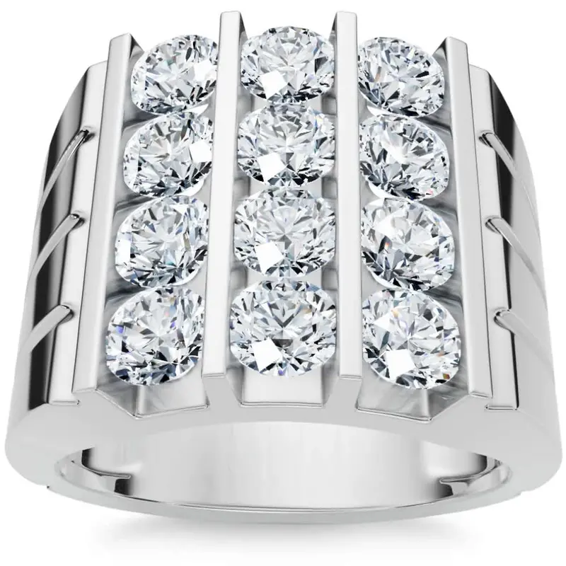 2 1/2Ct Diamond Ring Men's Anniversary Wedding Band Gold Lab Grown 1