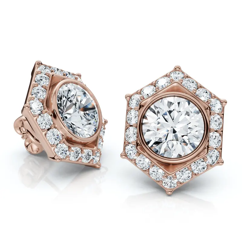 2 1/2Ct Sally Diamond Earrings 14K Gold Lab Grown 1