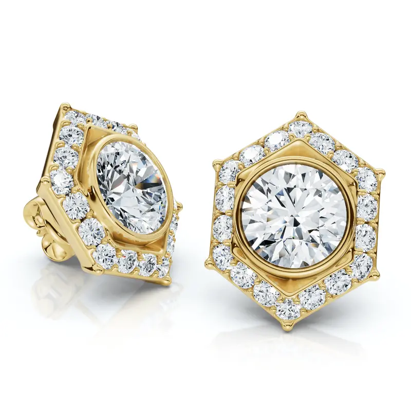 2 1/2Ct Sally Diamond Earrings 14K Gold Lab Grown 1