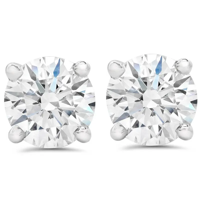 2 1/2Ct T.W. Lab Grown Diamond Screw Back 14K White Gold Studs 1
