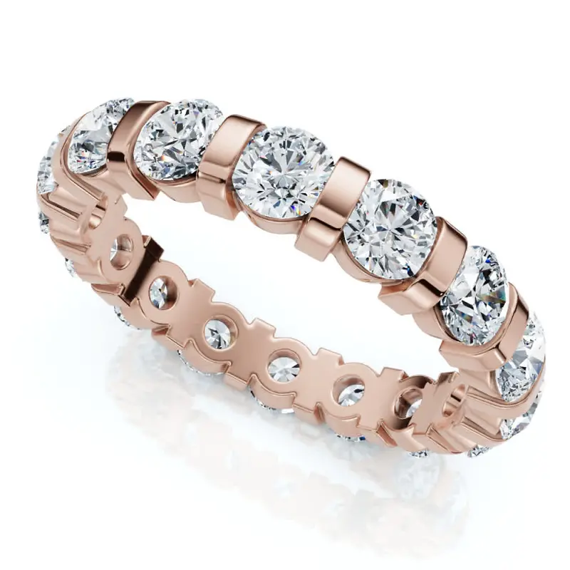 2 1/3Ct Bar Set Diamond Lab Grown Eternity Ring 14K Gold 1