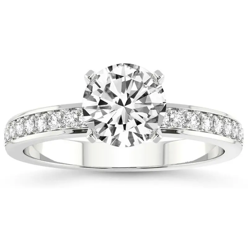 2 1/4Ct Lab Grown Diamond Engagement Ring In White, Yellow, Or Rose Gold 1