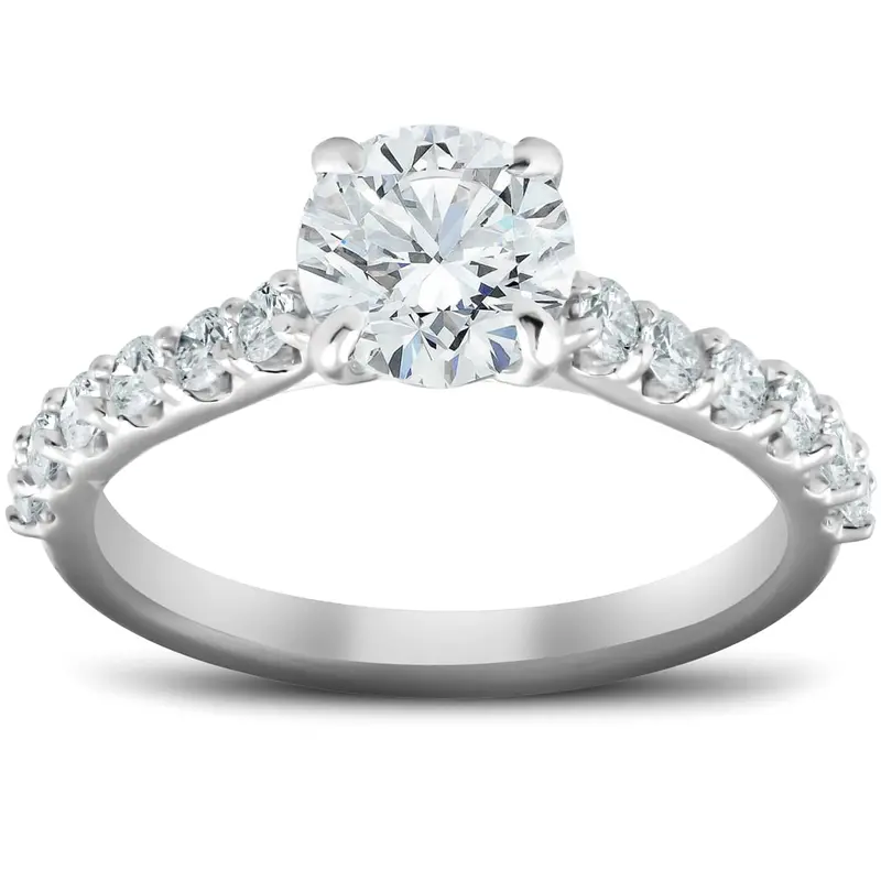 2 Ct Diamond Engagement Ring 14K White Gold Lab Grown 1