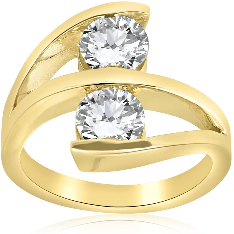 2 Ct Diamond Moi Et Toi Ring Yellow Gold 1