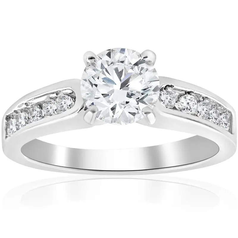 2 Ct Diamond Solitaire Engagement Ring 14K White Gold Lab Grown 1