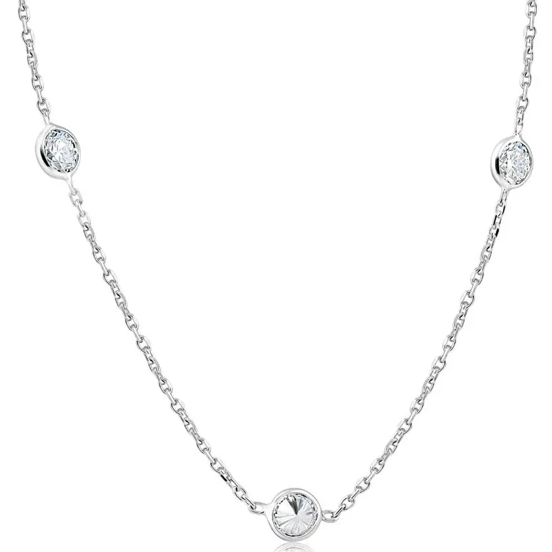 2 Ct Diamonds By The Yard Necklace 14K White Gold Lab Grown Diamond 1