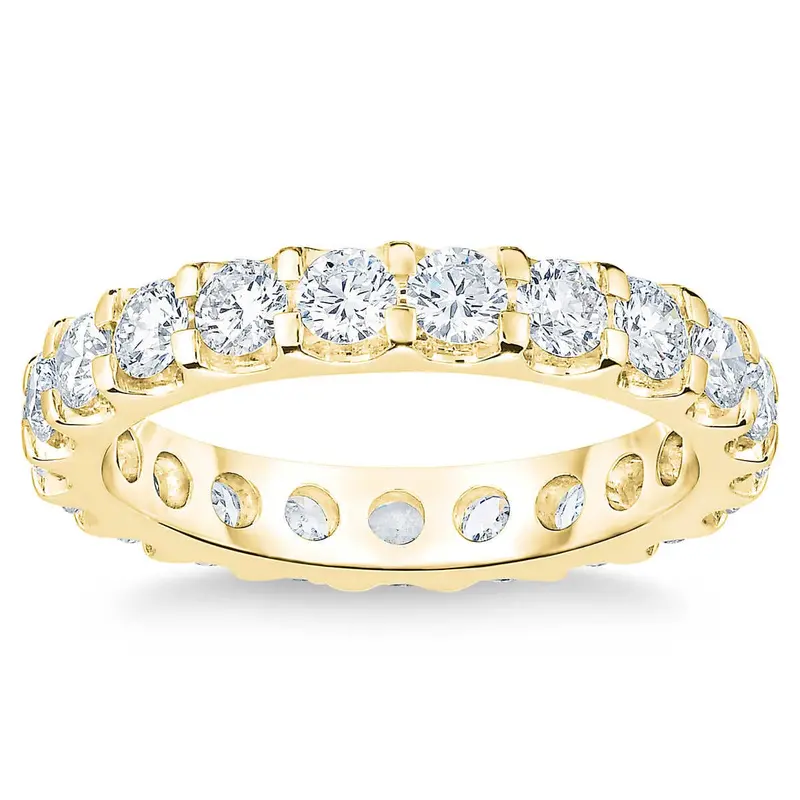 2 Ct Moissanite Eternity Ring Womens Wedding Band 14K Yellow Gold 1