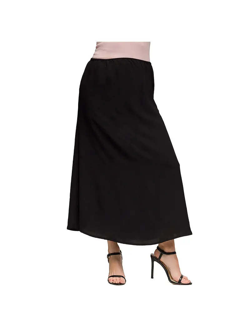24Seven Comfort Apparel Maternity Elastic Waist A Line Maxi Skirt 1