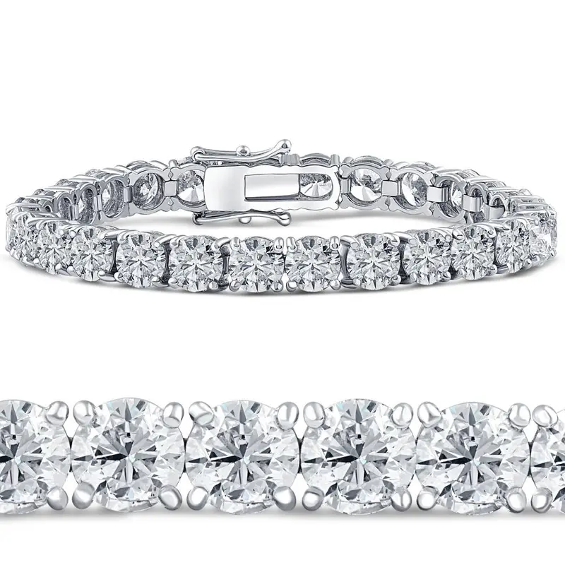 26.94Ct Tw Round Diamond 7" Tennis Bracelet 14K White Gold Lab Grown 1