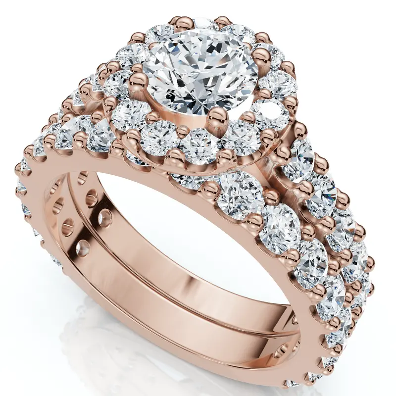 2Ct Diamond Engagement Wedding Engagement Ring Set 10K Gold Lab Grown 1
