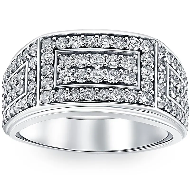 2Ct Diamond Mens Ring In 10K White Or Yellow Gold 1