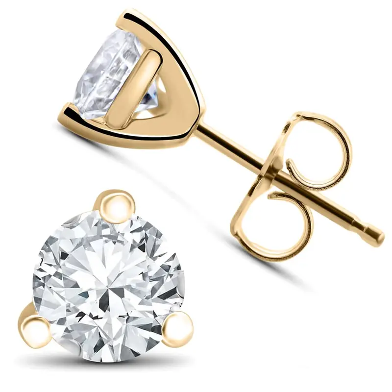 2Ct Lab Grown Diamond Martni Studs 14K White Yellow Rose Gold Or Platinum 1