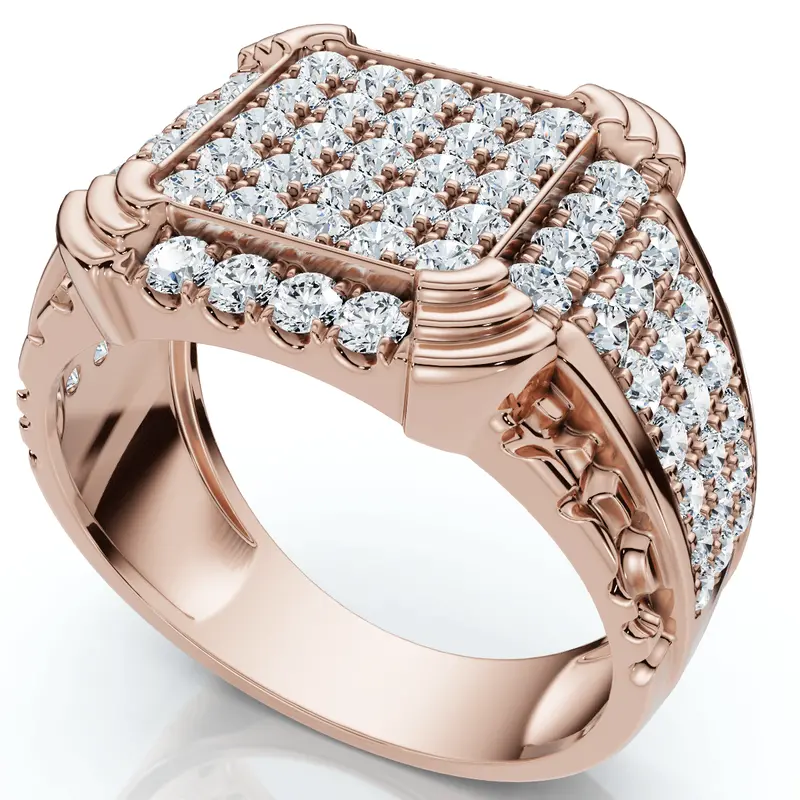 2Ct Men's Diamond Ring In 14K Gold Lab Grown 1