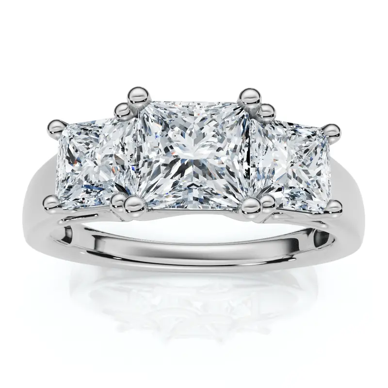 2Ct Princess Cut Diamond Engagement Ring 14K White Gold Lab Grown 1