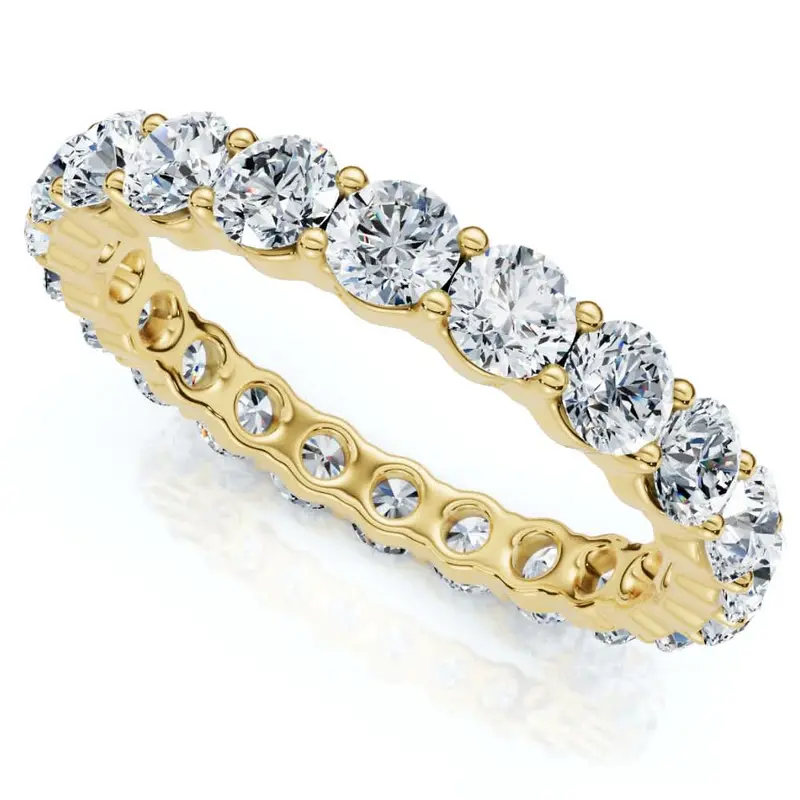 2Ct Prong Diamond Eternity Ring 14K Yellow Gold Size Selectable 1