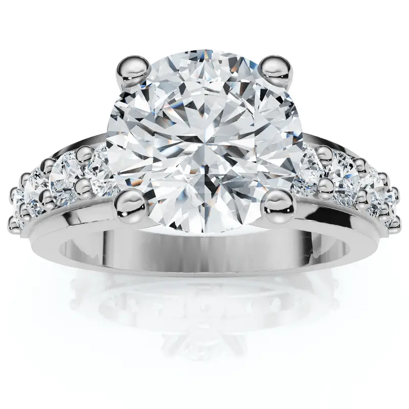 2Ct Round Diamond Solitaire Engagement Ring 14K White Gold Lab Grown 1