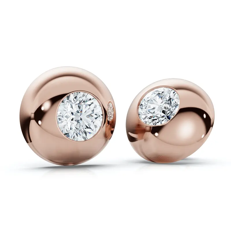 2Ct Tw Diamond Button Studs 14K Gold Lab Grown 1