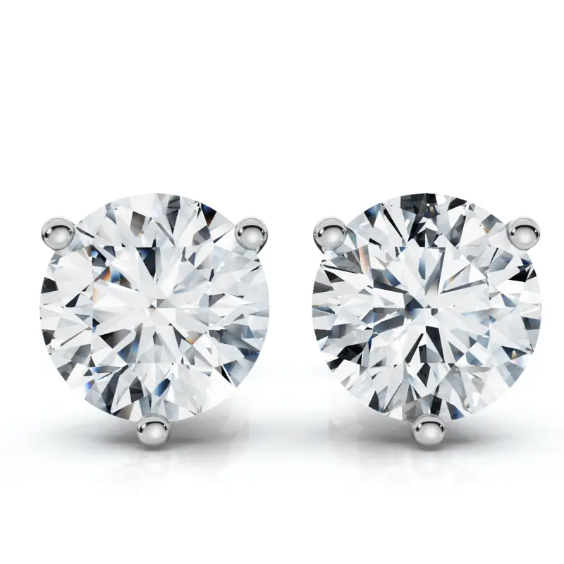 2Ct Tw Round Diamond Studs 14K Gold Lab Grown 1