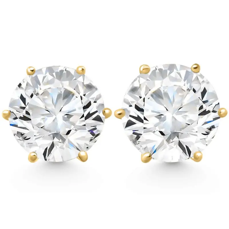 2Ct Tw Sylvie Round Thin & Delicate Diamond Studs 14K Gold Lab Grown 1