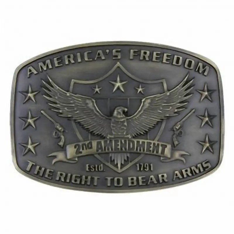 2Nd Amendment Attitude Belt Buckle In Brass 1
