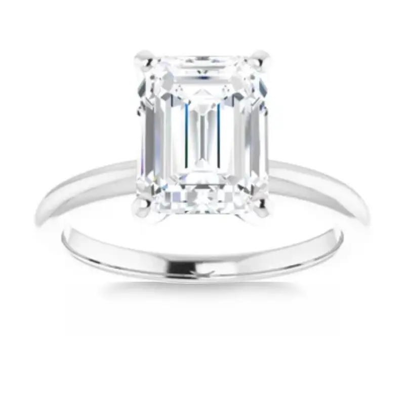 3.00Ct Platinum Certified Lab Grown Emerald Cut Diamond Engagement Ring Size: 7.5 1