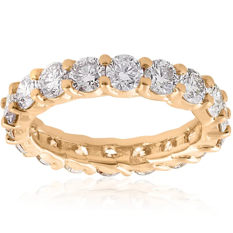 3 1/2 Ct Diamond Eternity Ring 14K Yellow Gold 1