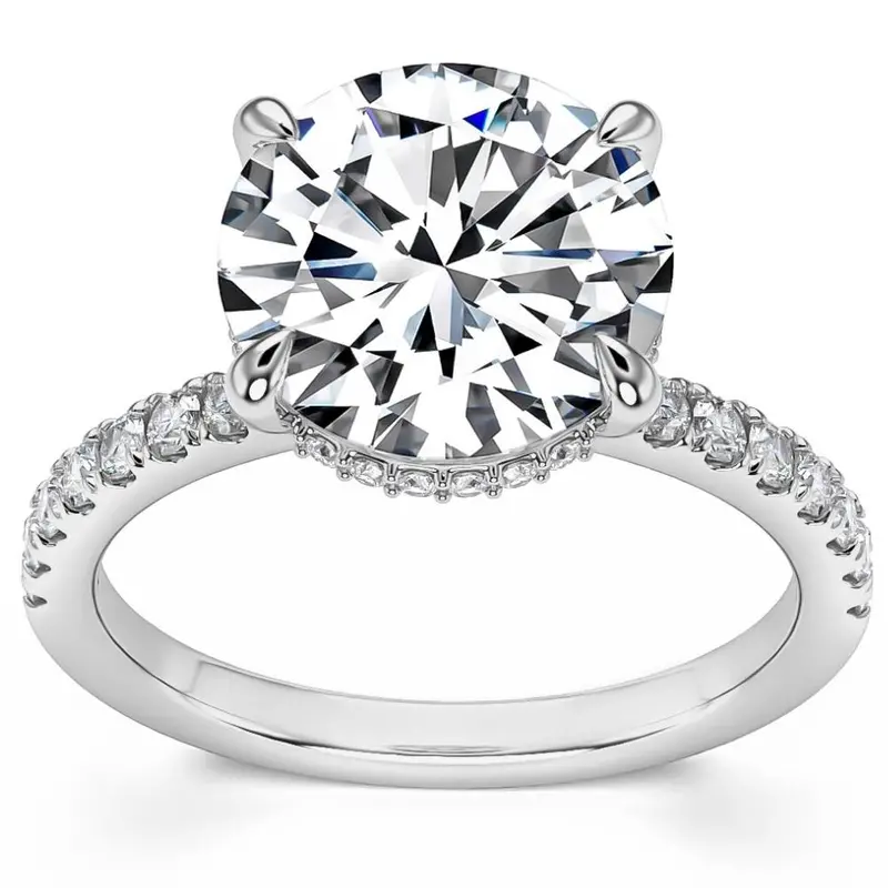3 1/2Ct Diamond Engagement Ring Side Halo14k White Yellow Or Rose Gold Lab Gold 1