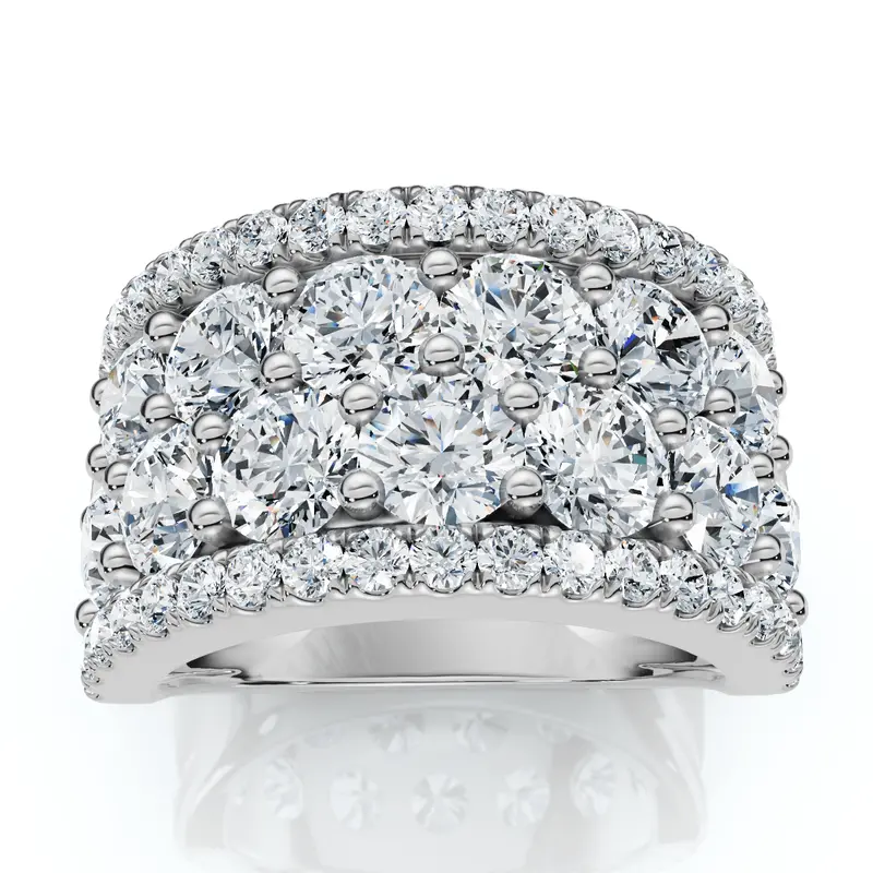 3 1/2Ct Diamond Wedding 11Mm Wide Anniversary Ring 14K Gold Lab Grown 1