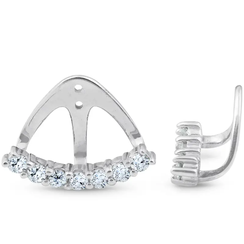 3/4 Ct Diamond Stud Earring Jackets 14K White Gold (Up To 8Mm) 1