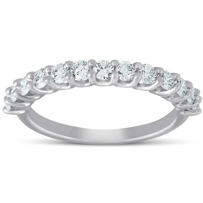3/4 Ct Diamond Wedding Ring 14K White Gold Lab Grown Eco Friendly 1