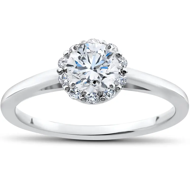 3/4 Ct Lab Created Diamond Madelyn Halo Engagement Ring 14K White Gold Size Selectable 1