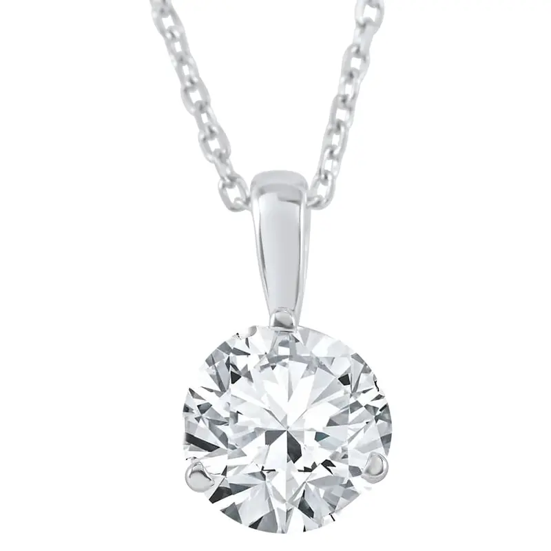 3/4 Ct Solitaire  Lab Grown Diamond Pendant Available In 14K And Platinum 1