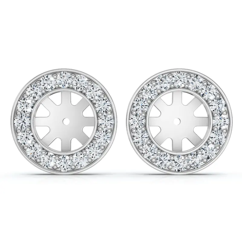 3/4Ct Diamond Earring Studs Jackets 14K White  (5.5-6Mm) 1