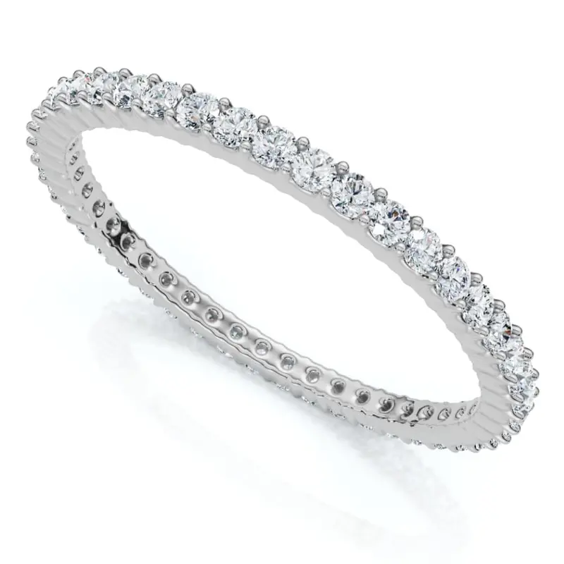3/4Ct Diamond Eternity Ring 14K Gold Or Platinum Wedding Band Lab Grown 1