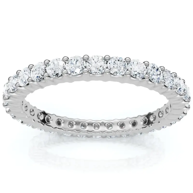 3/4Ct Diamond Eternity Ring Lab Grown Womens Anniversary Stackable Band 14K 1