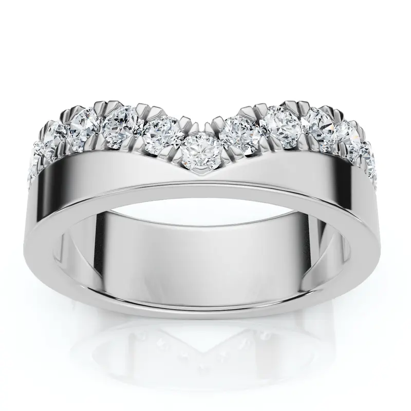 3/4Ct Diamond Kai Wedding Stackable Guard Ring 14K Gold Or Platinum Lab Grown 1
