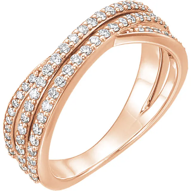 3/4Ct Diamond Multi Row Wide Right Hand Ring 10K White Or Yellow Gold 1