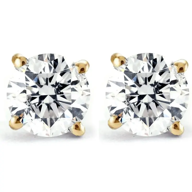 3/4Ct Diamond Studs 14K Yellow Gold 1
