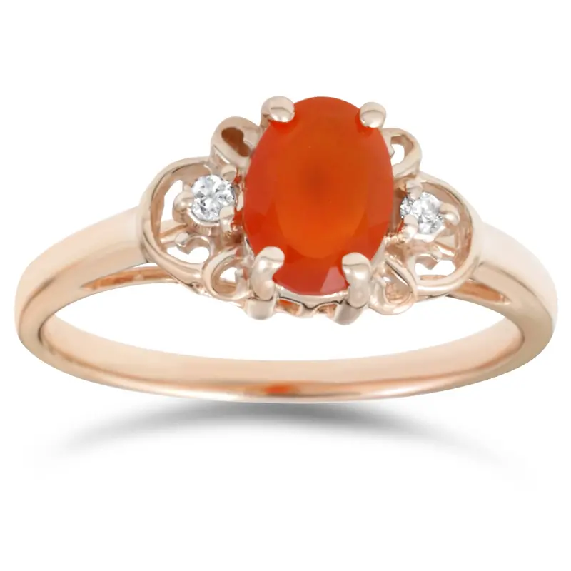 3/4Ct Fire Sapphire & Diamond Ring 14K Yellow Gold Size Selectable 1