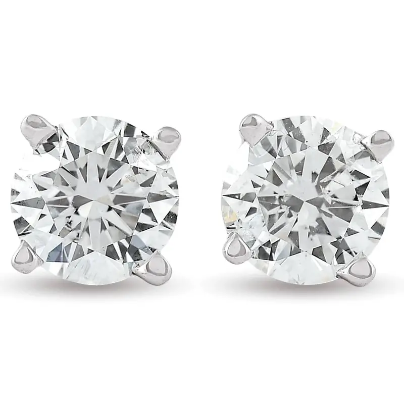 3/4Ct Round Diamond Studs 14K White Gold 1