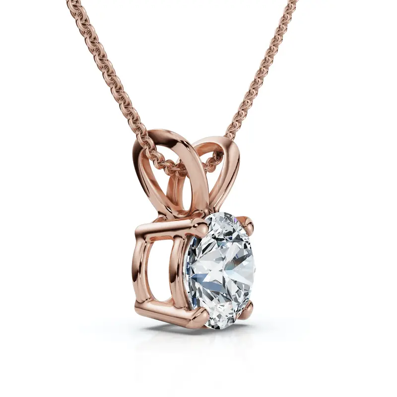 3/4Ct Solitaire Diamond Pendant 14K Gold Women's Necklace Lab Grown Ef/Vs 1