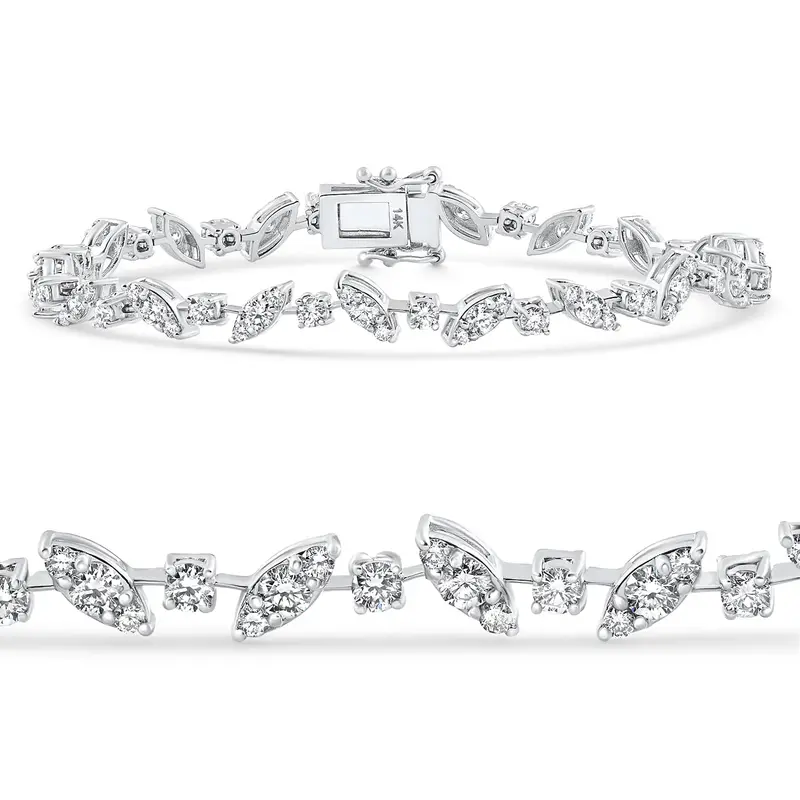 3.70Ct 14K White Gold Diamond Tennis Bracelet 7" Lab Grown 1
