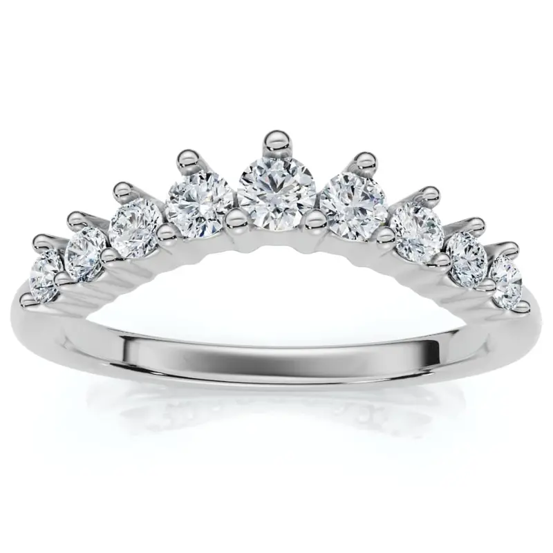 3/8Ct Diamond Contour Wedding Guard Ring Womens Band 14K Gold Lab Grown 1