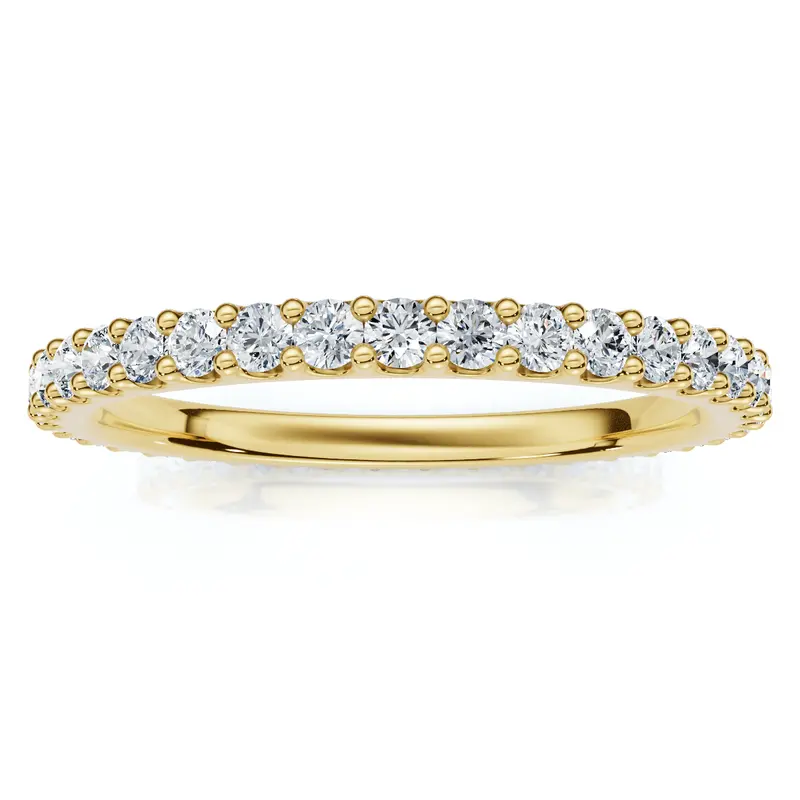 3/8Ct Diamond Eternity Ring 14K Yellow Gold Womens Stackable Wedding Band 1
