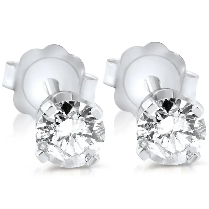 3/8Ct Diamond Studs 14K White Gold 1