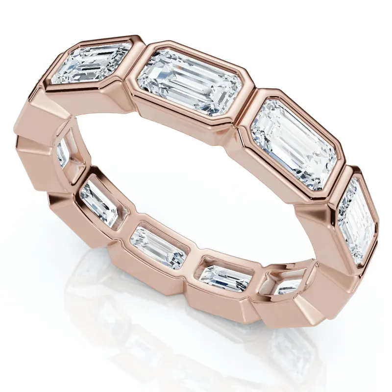3-Carat East-West Emerald-Cut Eternity Ring – 14K Gold or Platinum Lab-Grown