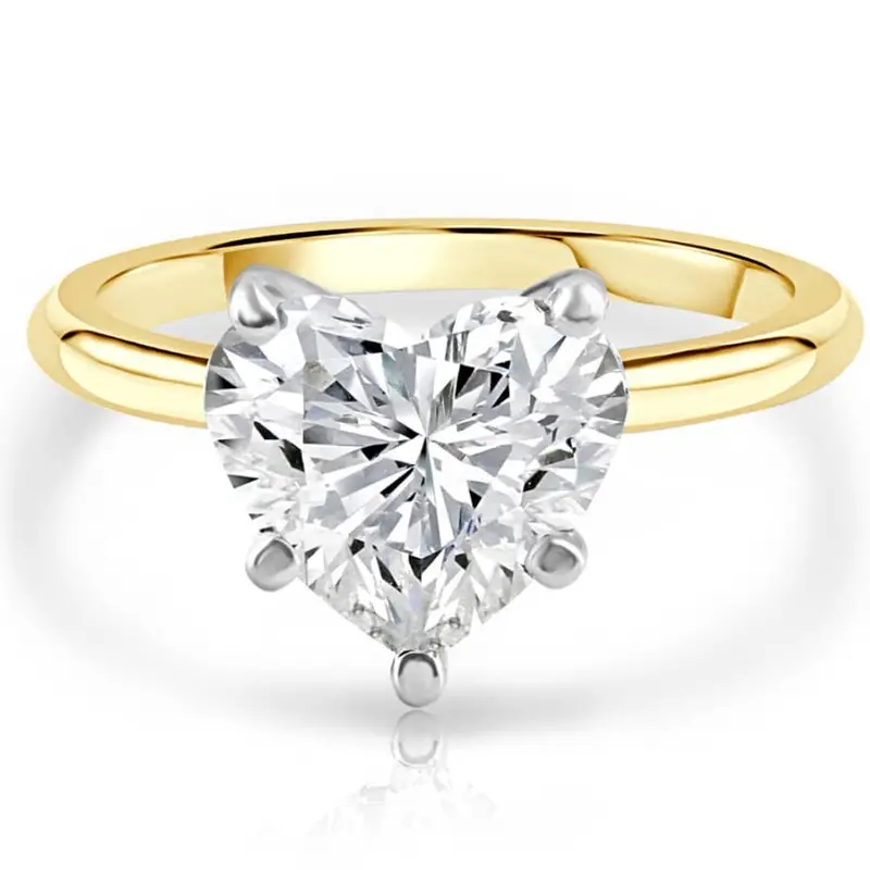 3Ct 14K Gold Certified Lab Grown Heart Cut Diamond Engagement Ring Size: 6.5 1